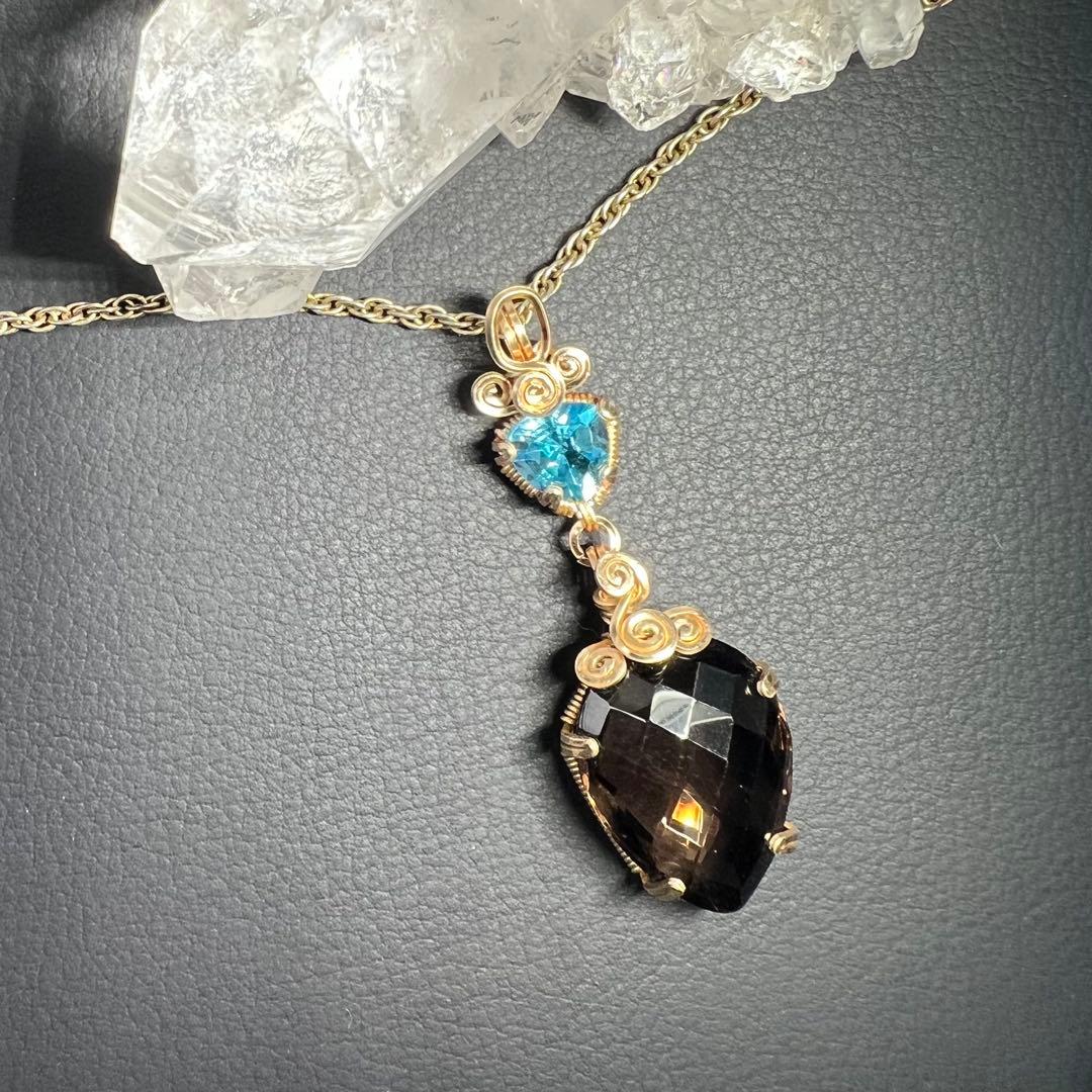 【for マリエモーン様】スイスブルートパーズ＆スモーキークォーツ