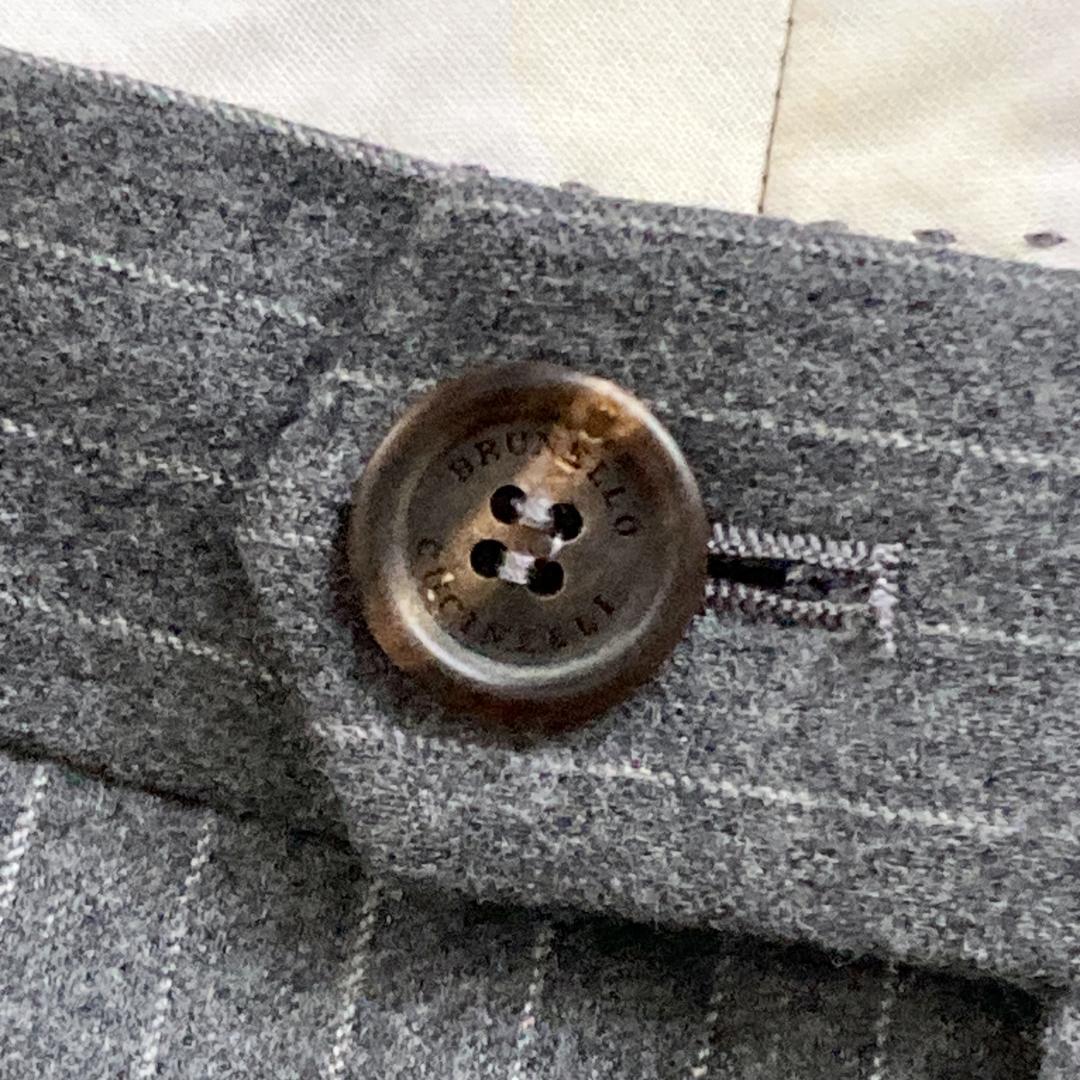 ブルネロクチネリ　パンツ　46　ストライプ　グレー　LEISURE FIT