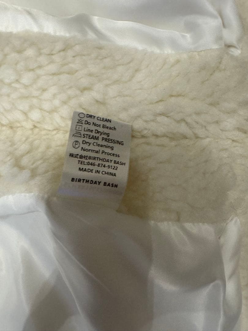 【梅ちゃん】birthdaybashボアコートホワイトポンチョ