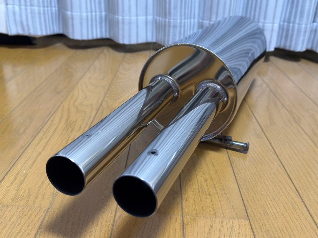 空タイコ加工済み ワンオフ用42.7φデュアルマフラー 丸タイコ ステンレス