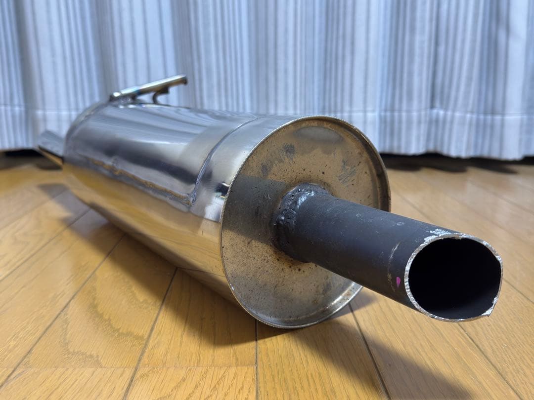 空タイコ加工済み ワンオフ用42.7φデュアルマフラー 丸タイコ ステンレス