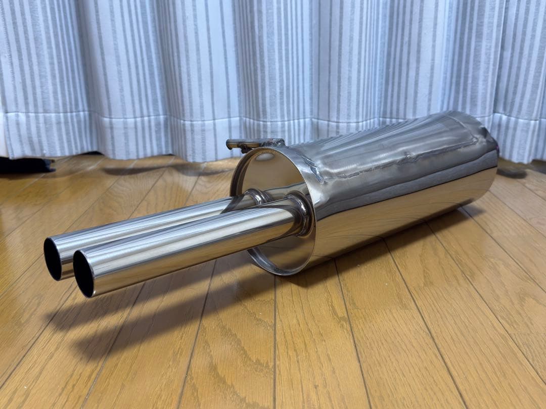 空タイコ加工済み ワンオフ用42.7φデュアルマフラー 丸タイコ ステンレス