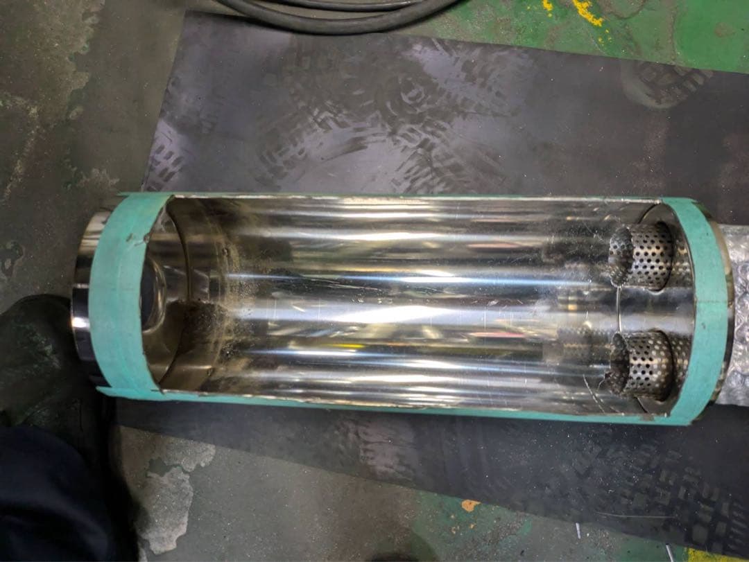 空タイコ加工済み ワンオフ用42.7φデュアルマフラー 丸タイコ ステンレス