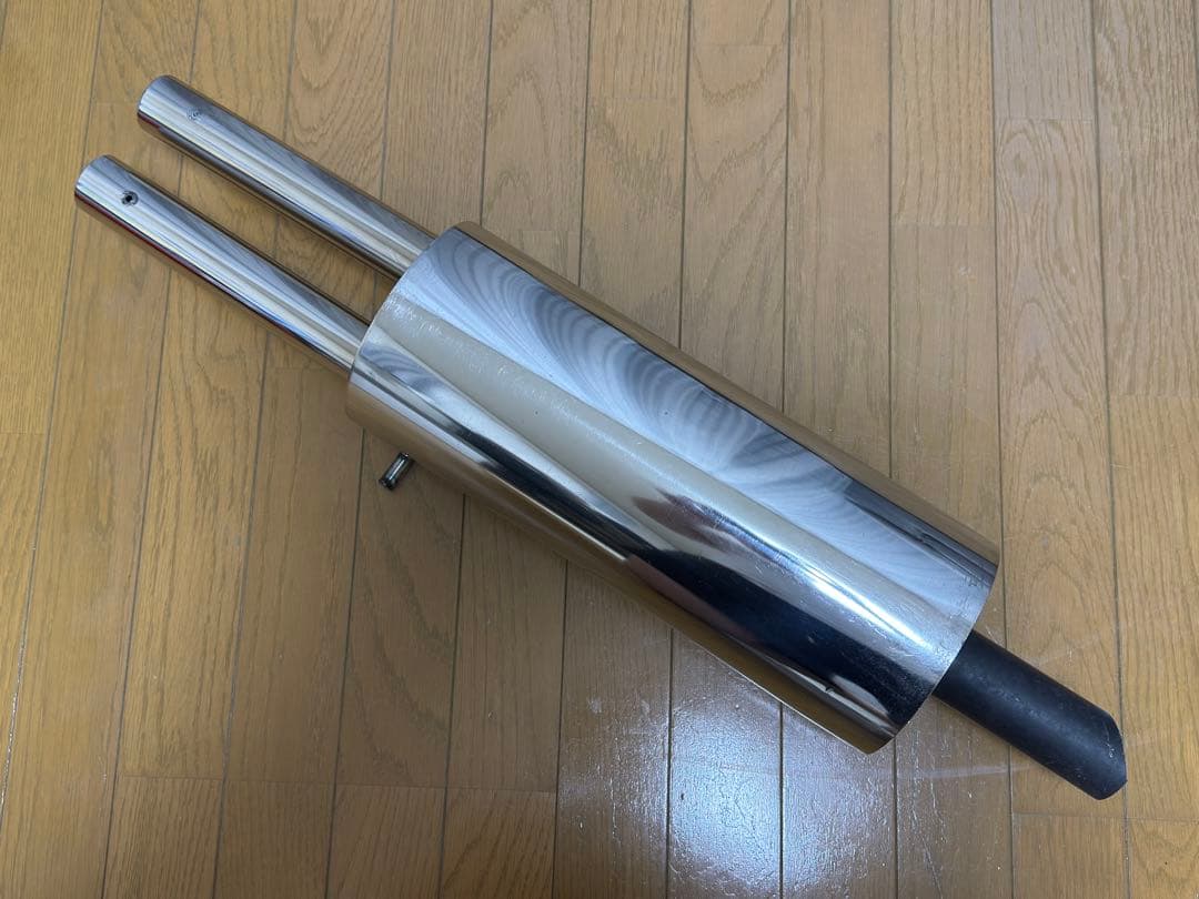 空タイコ加工済み ワンオフ用42.7φデュアルマフラー 丸タイコ ステンレス