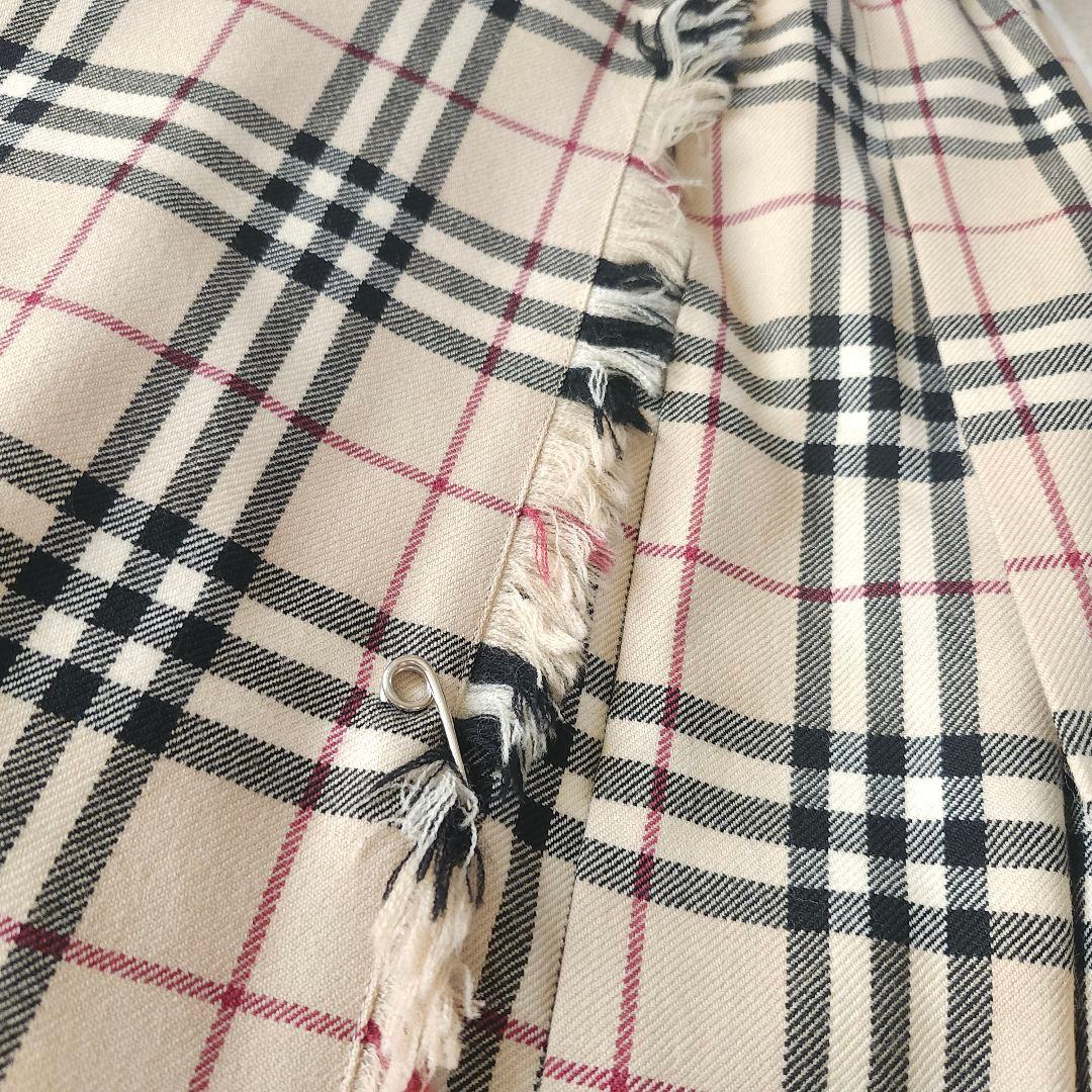 BURBERRY LONDON ベルト付きノバチェック柄 プリーツラップスカート