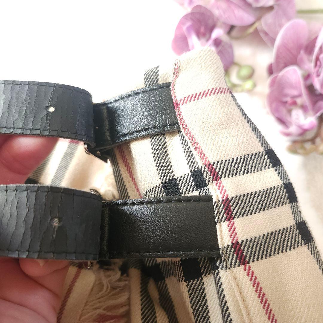 BURBERRY LONDON ベルト付きノバチェック柄 プリーツラップスカート