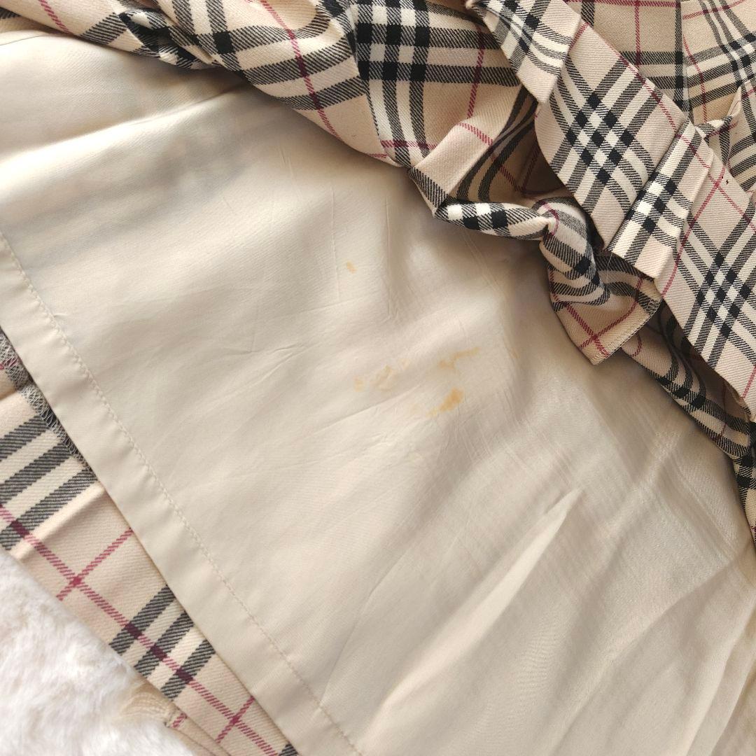 BURBERRY LONDON ベルト付きノバチェック柄 プリーツラップスカート