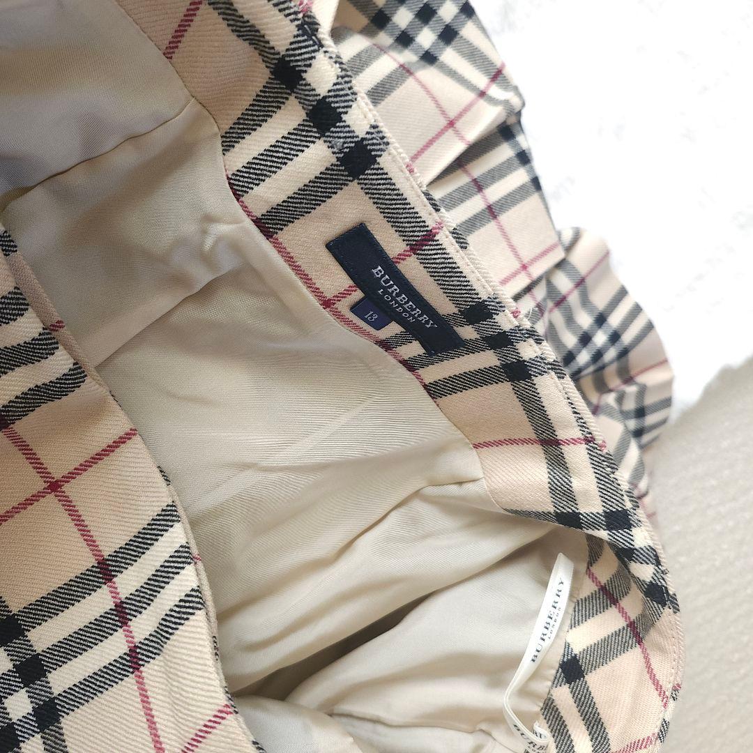BURBERRY LONDON ベルト付きノバチェック柄 プリーツラップスカート