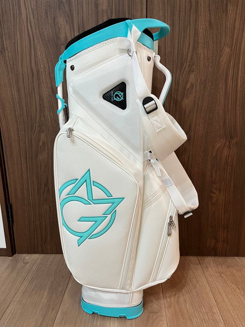 OMNIX GOLF キャディバッグ ホワイト/ターコイズ　8.5型