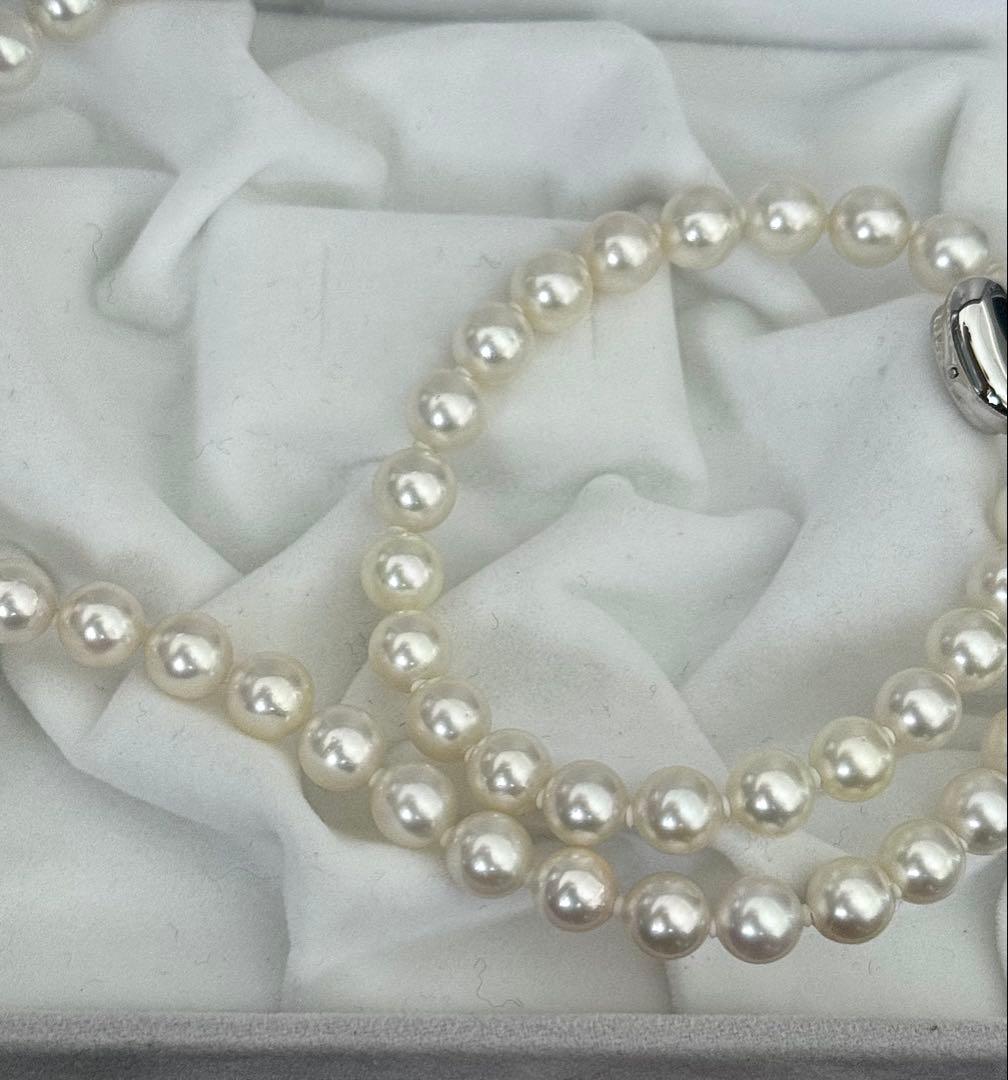 ク*ラ様 厚巻き良質無調色アコヤパールネックレス7-7.5mm鑑別書付