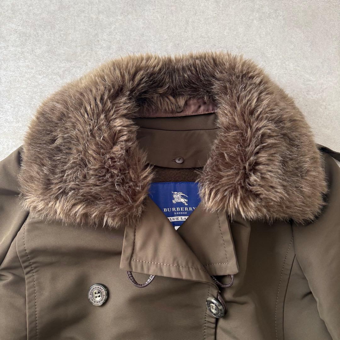 美品 BURBERRY BLUE LABEL トレンチコート ファー ライナー付