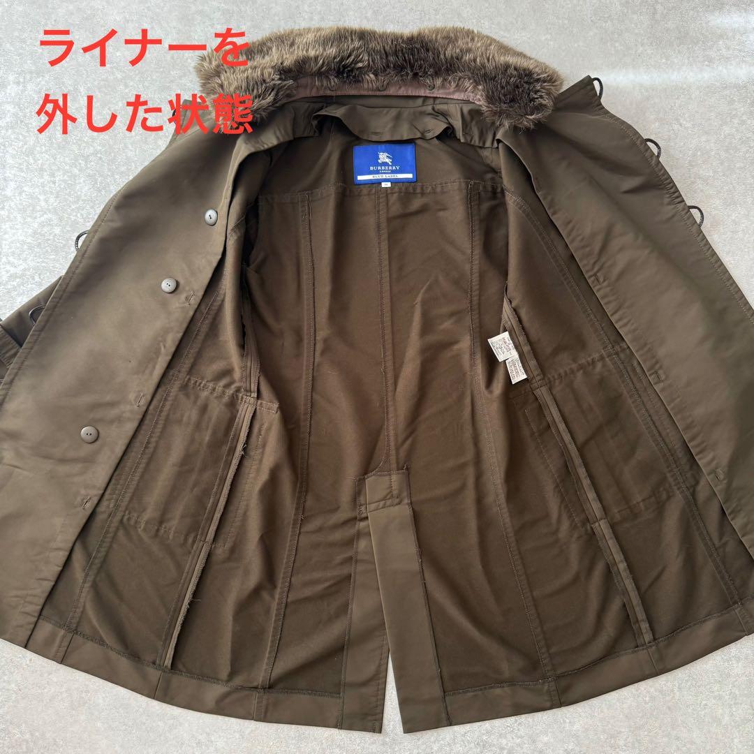 美品 BURBERRY BLUE LABEL トレンチコート ファー ライナー付