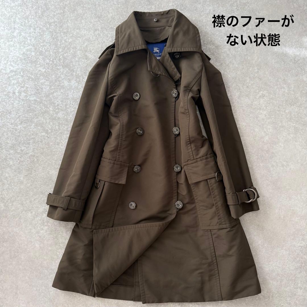 美品 BURBERRY BLUE LABEL トレンチコート ファー ライナー付