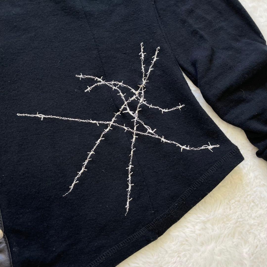 OZZ ON HIKOZOH レースアップ 刺繍 長袖トップス 黒