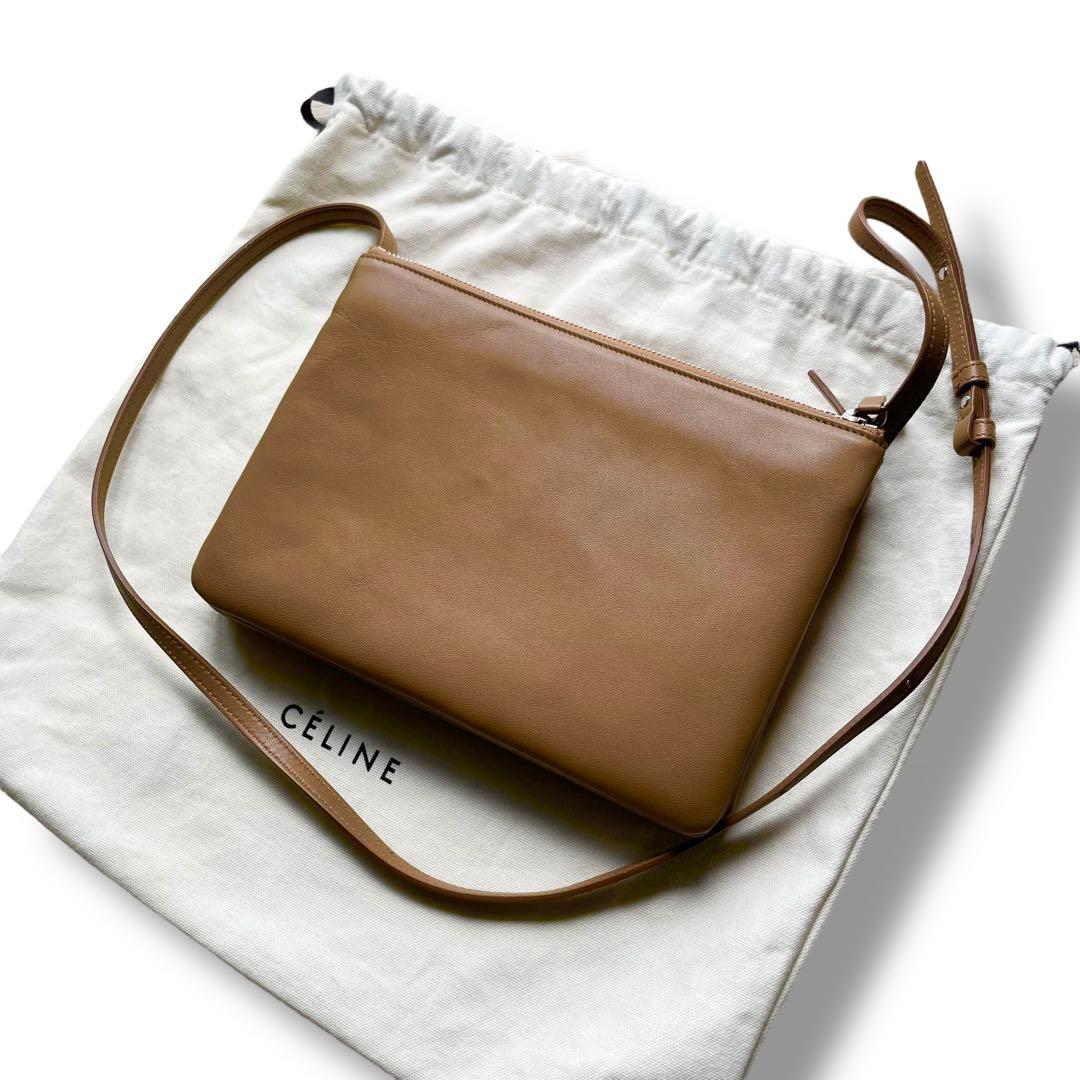 1度使用美品 CELINE セリーヌ ラムスキン キャメル トリコ バッグ