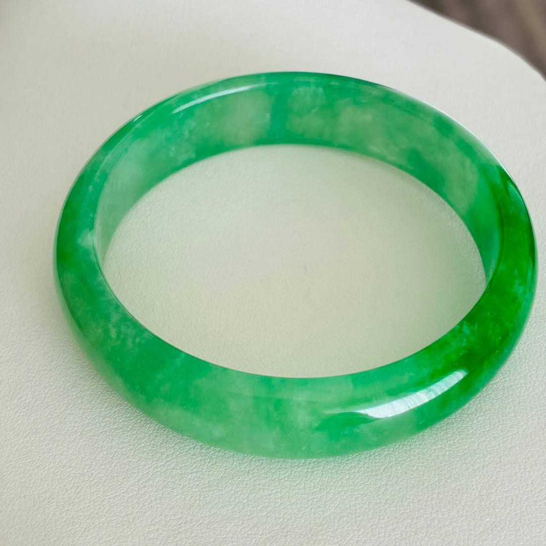 最高色！ 約47g ★ 天然石 翡翠 ヒスイ バングル 未使用品