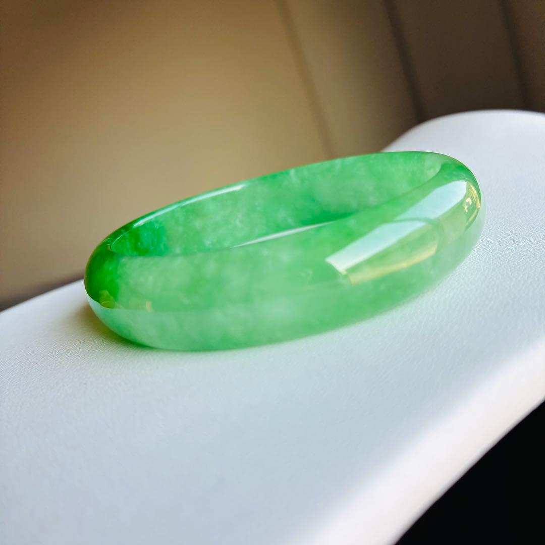最高色！ 約47g ★ 天然石 翡翠 ヒスイ バングル 未使用品