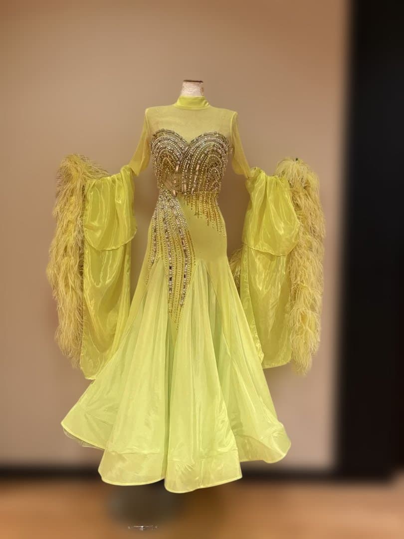 【社交ダンス】蛍光黄色ドレス