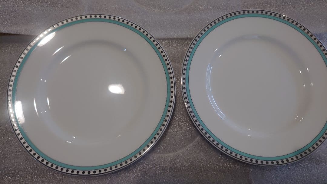 ティファニー　プラチナブルーバンドプレートセット