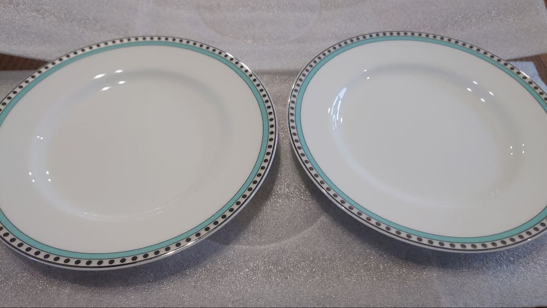 ティファニー　プラチナブルーバンドプレートセット