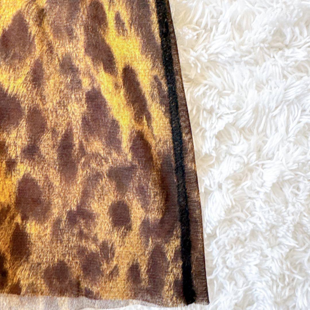 ジャンポールゴルチエ パワーネット ハイネックトップス ヒョウ柄 レオパード