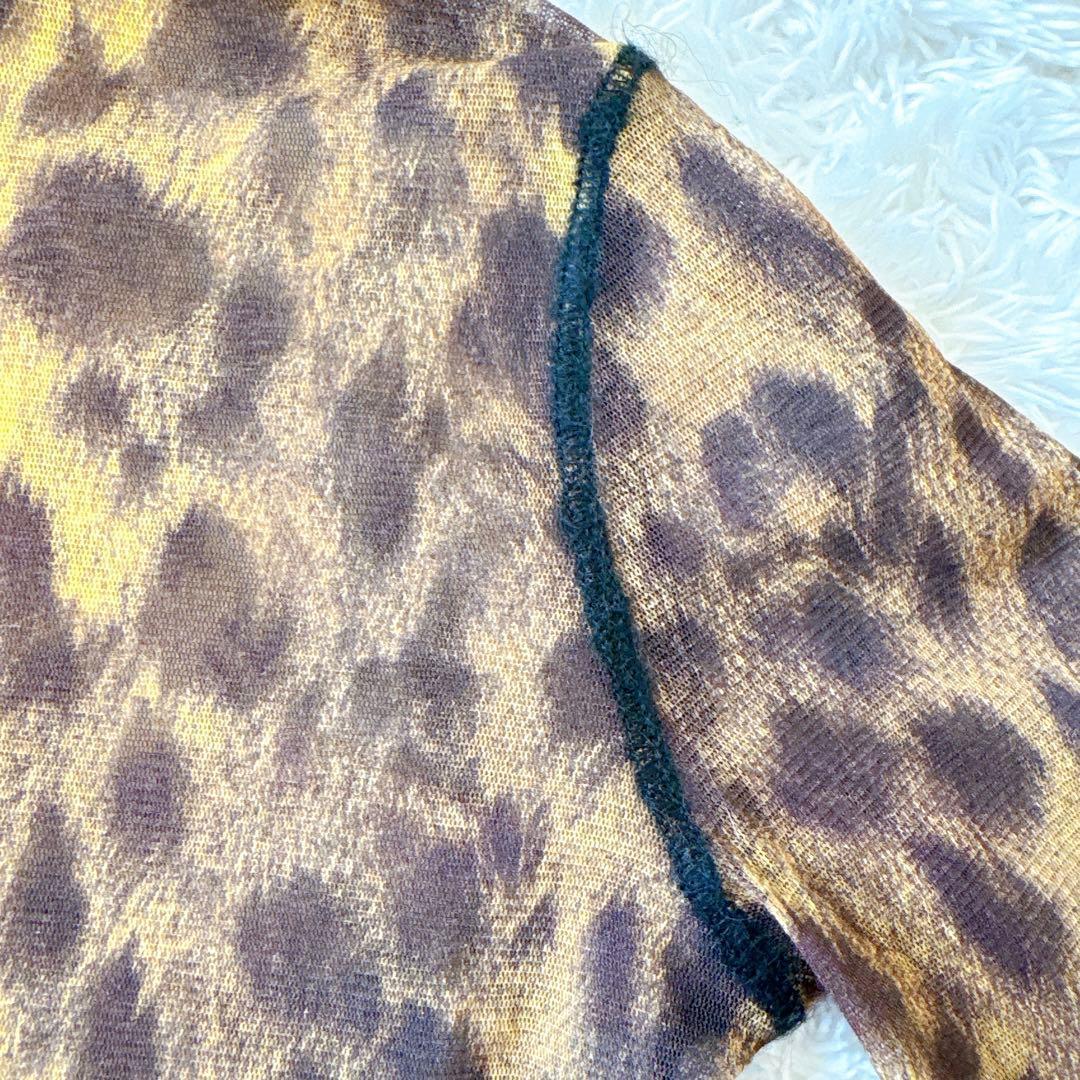 ジャンポールゴルチエ パワーネット ハイネックトップス ヒョウ柄 レオパード