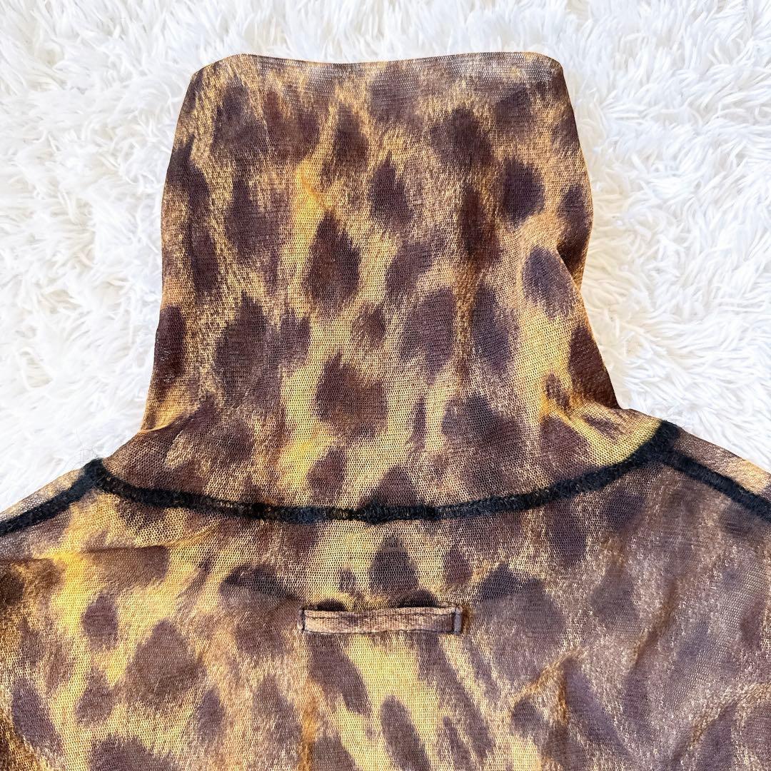 ジャンポールゴルチエ パワーネット ハイネックトップス ヒョウ柄 レオパード