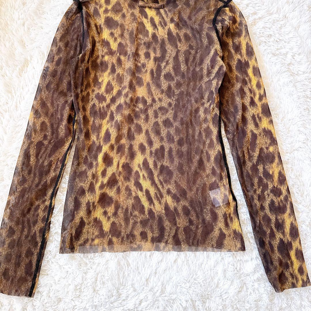 ジャンポールゴルチエ パワーネット ハイネックトップス ヒョウ柄 レオパード