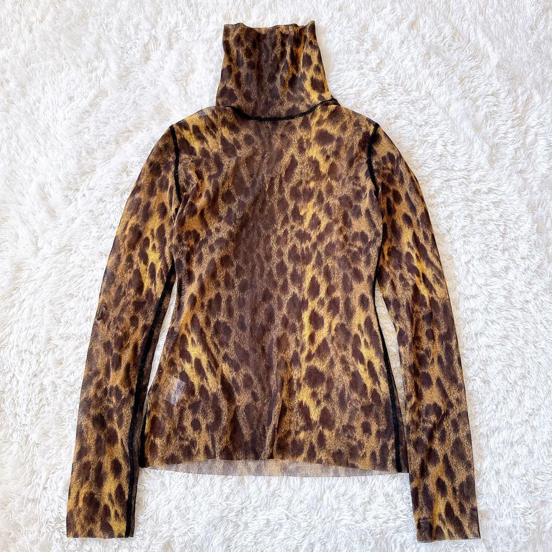 ジャンポールゴルチエ パワーネット ハイネックトップス ヒョウ柄 レオパード