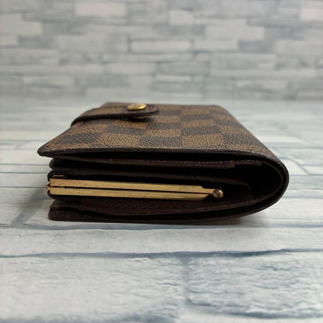 美品　55 VUITTON ルイヴィトン　ダミエ　二つ折り財布　がま口　ql1