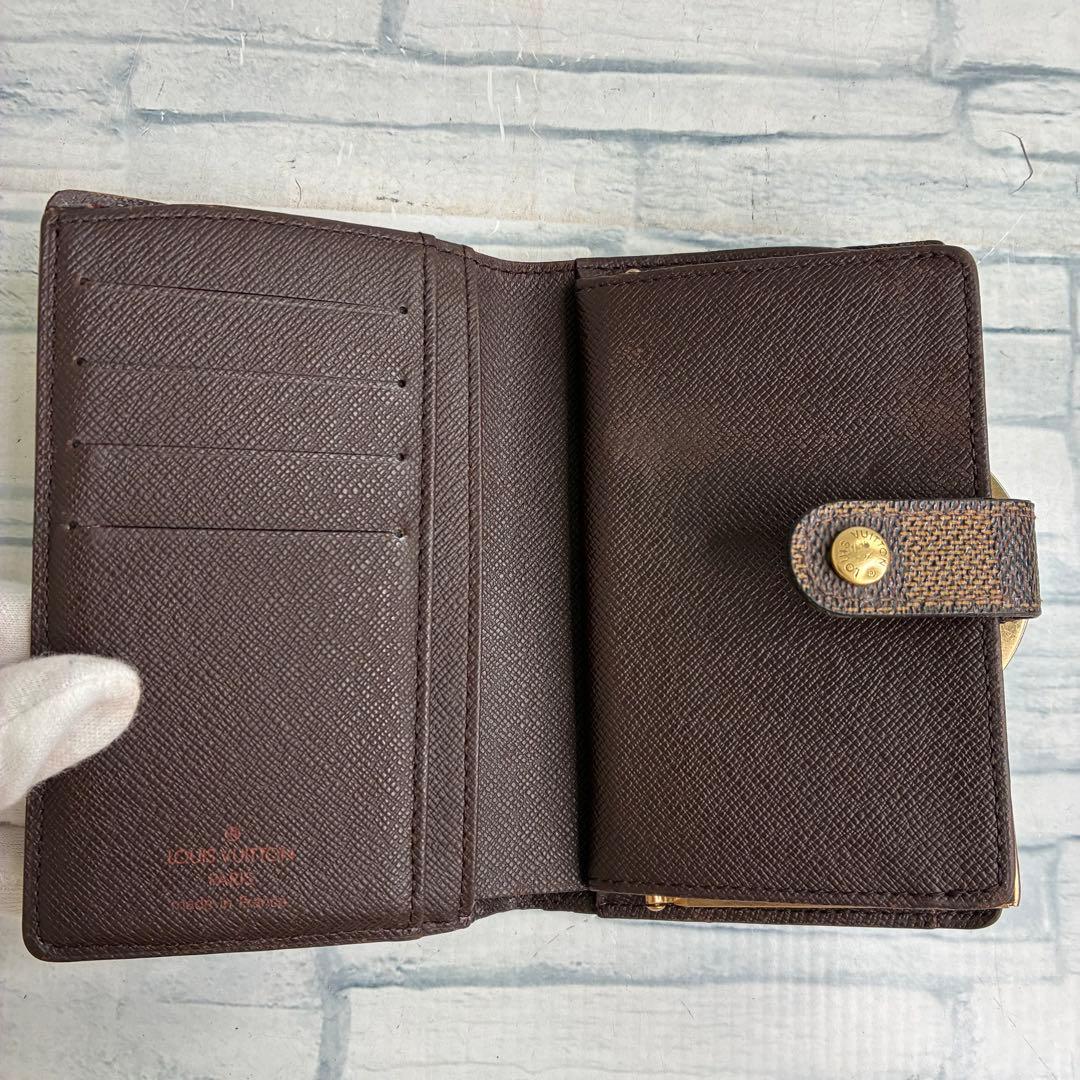 美品　55 VUITTON ルイヴィトン　ダミエ　二つ折り財布　がま口　ql1