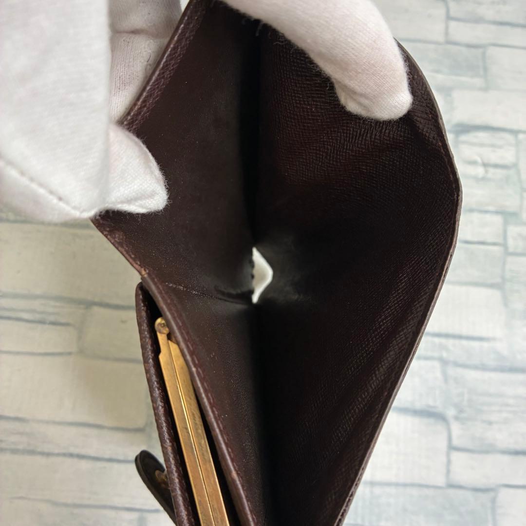 美品　55 VUITTON ルイヴィトン　ダミエ　二つ折り財布　がま口　ql1