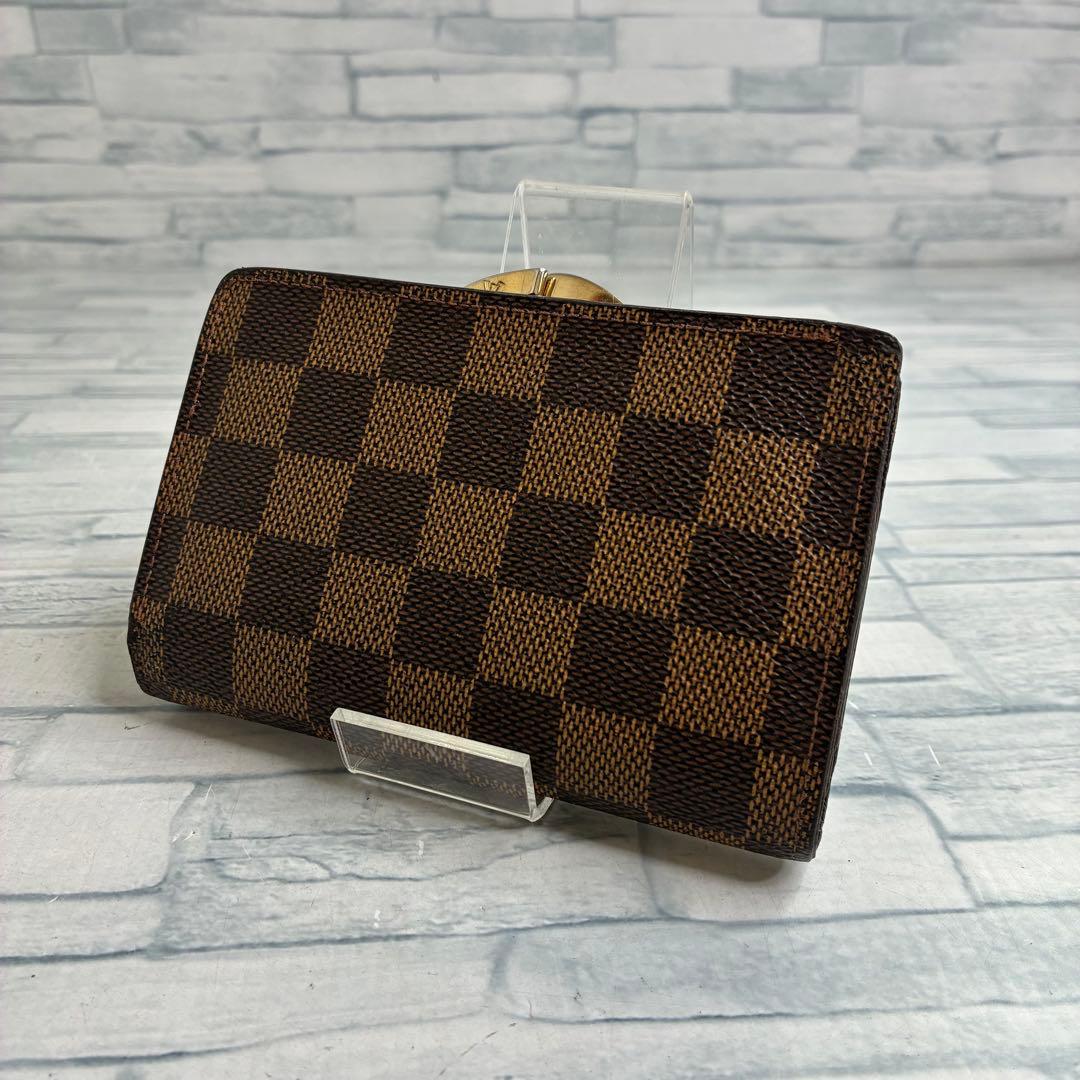 美品　55 VUITTON ルイヴィトン　ダミエ　二つ折り財布　がま口　ql1