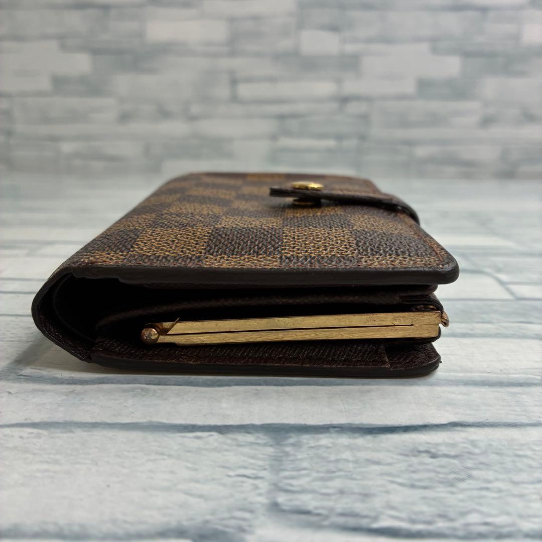 美品　55 VUITTON ルイヴィトン　ダミエ　二つ折り財布　がま口　ql1