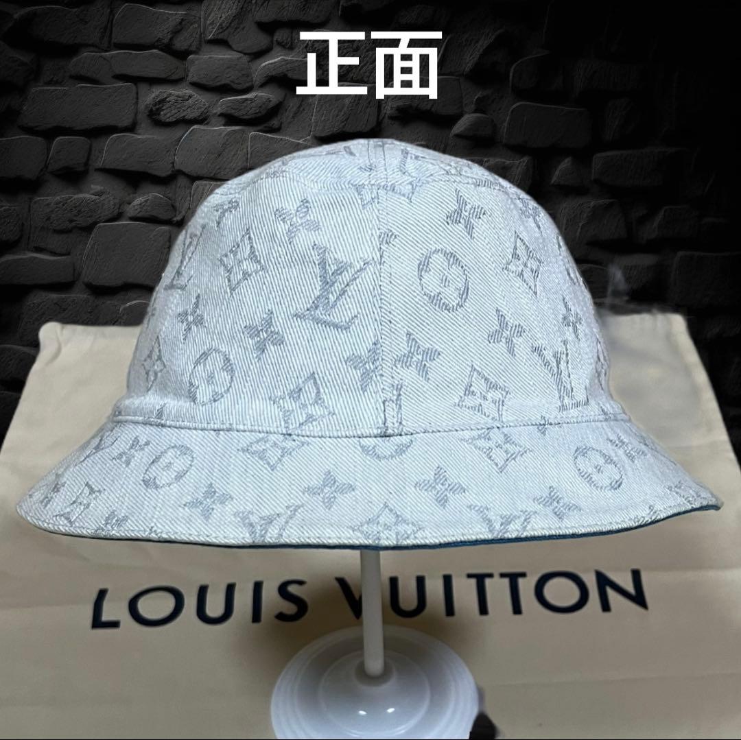 美品LOUIS VUITTON ルイヴィトン バケットハットモノグラム デニム