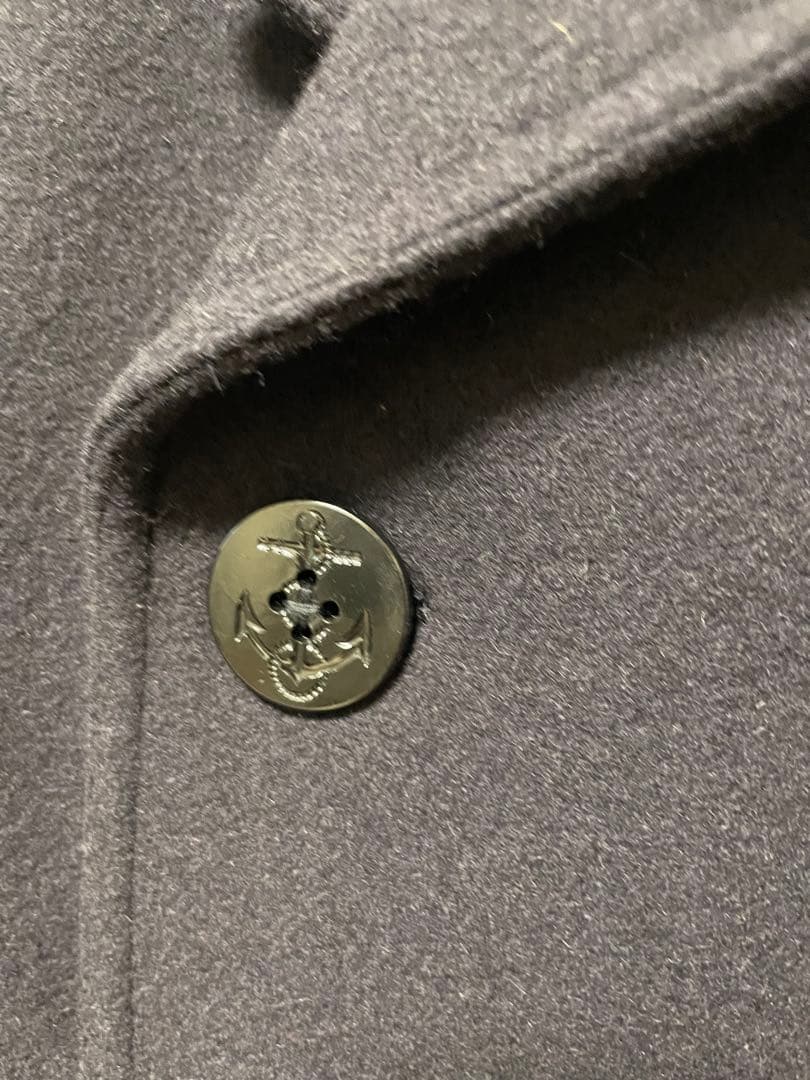 ネイビー ウール ピーコート