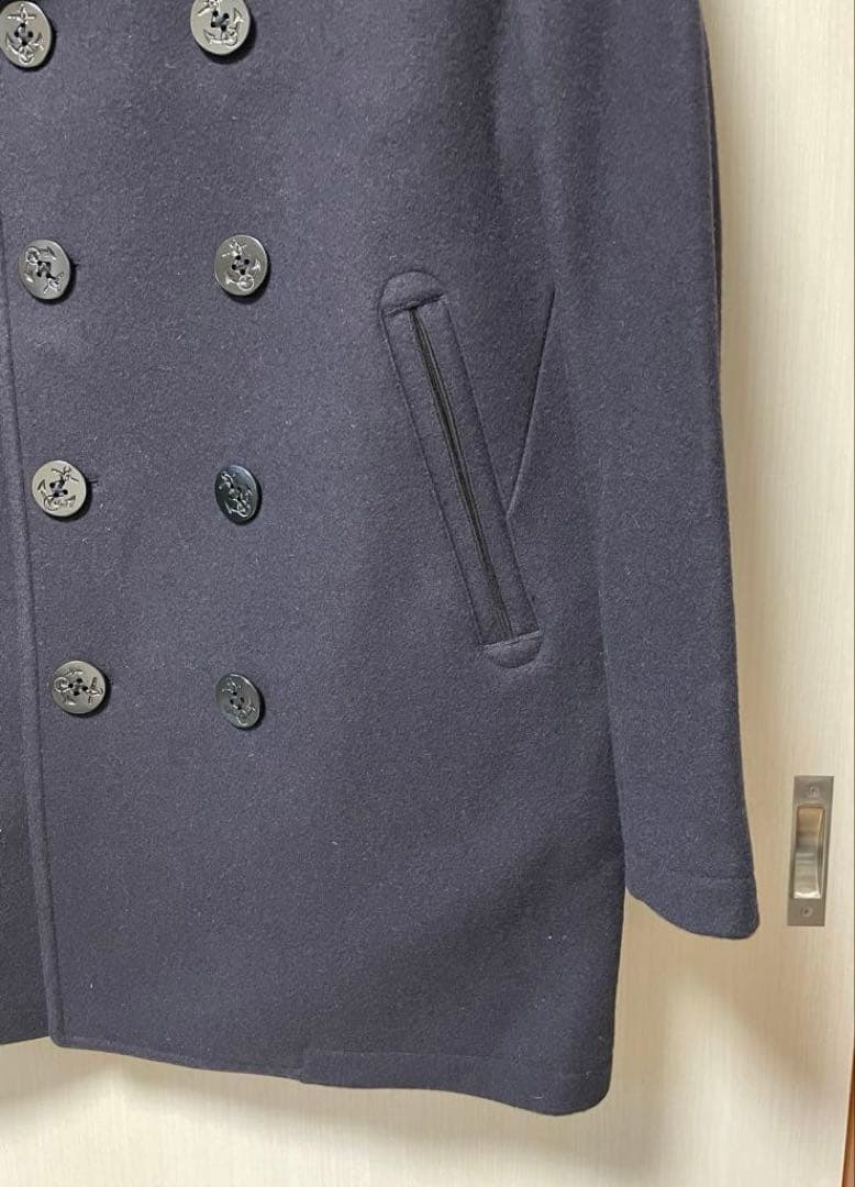 ネイビー ウール ピーコート