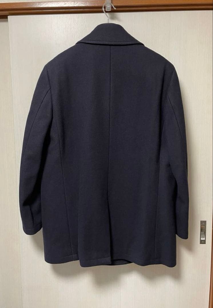 ネイビー ウール ピーコート