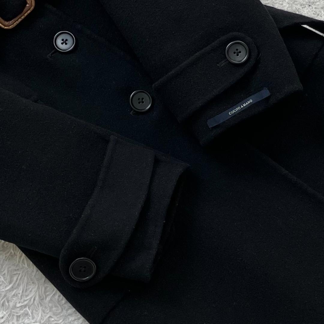 クチートアマーノ✨マックスマーラ ロングコート ベルト アンゴラ 黒 40 L