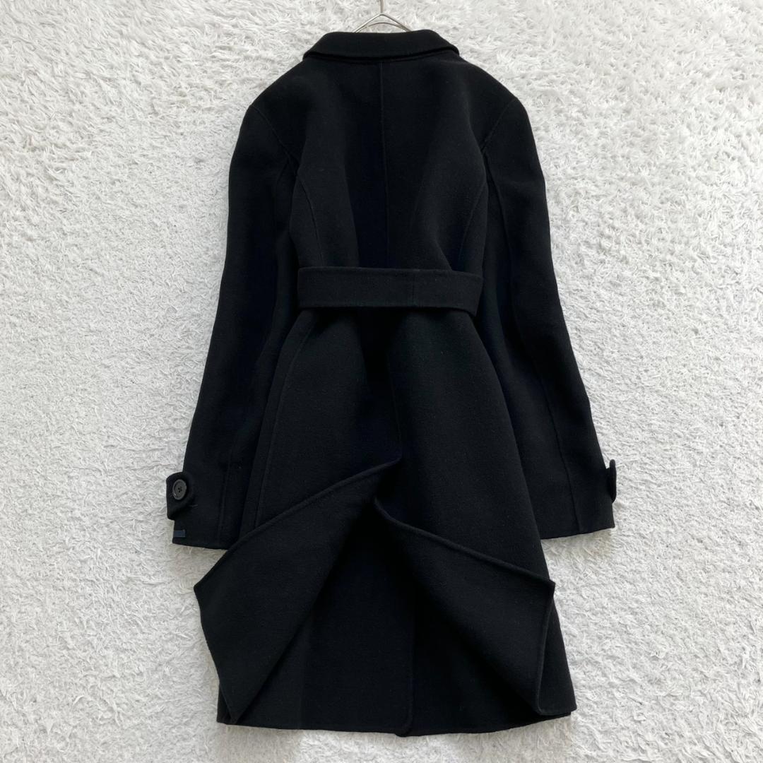 クチートアマーノ✨マックスマーラ ロングコート ベルト アンゴラ 黒 40 L