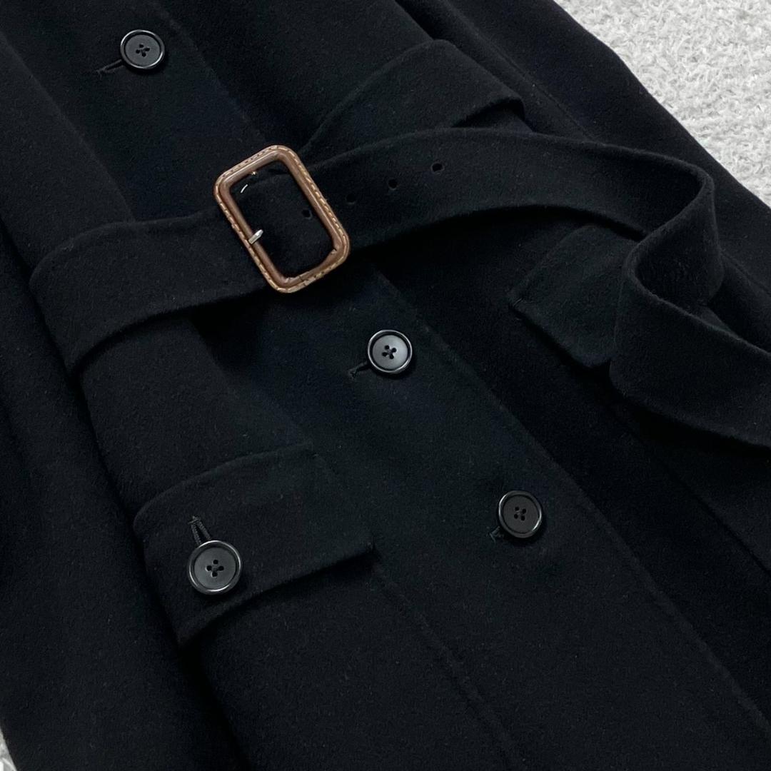 クチートアマーノ✨マックスマーラ ロングコート ベルト アンゴラ 黒 40 L