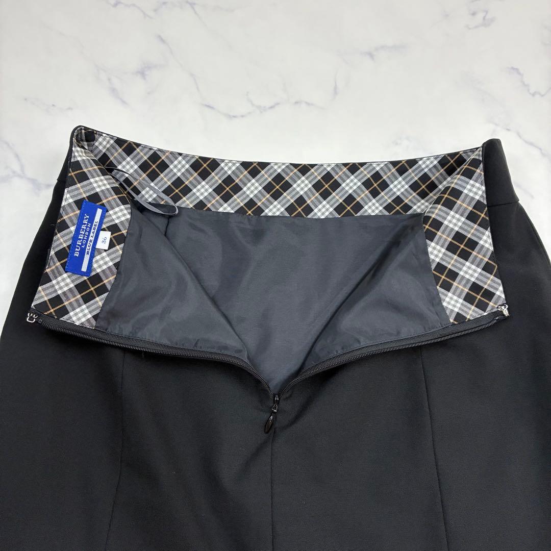 美品✨バーバリーブルーレーベル スカートスーツ　セットアップ　裏地チェック　36
