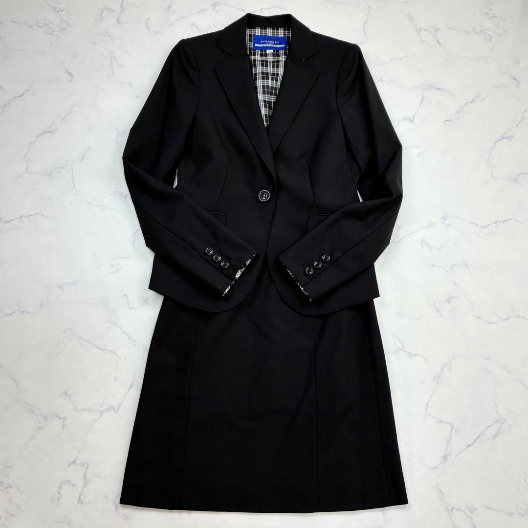 美品✨バーバリーブルーレーベル スカートスーツ　セットアップ　裏地チェック　36