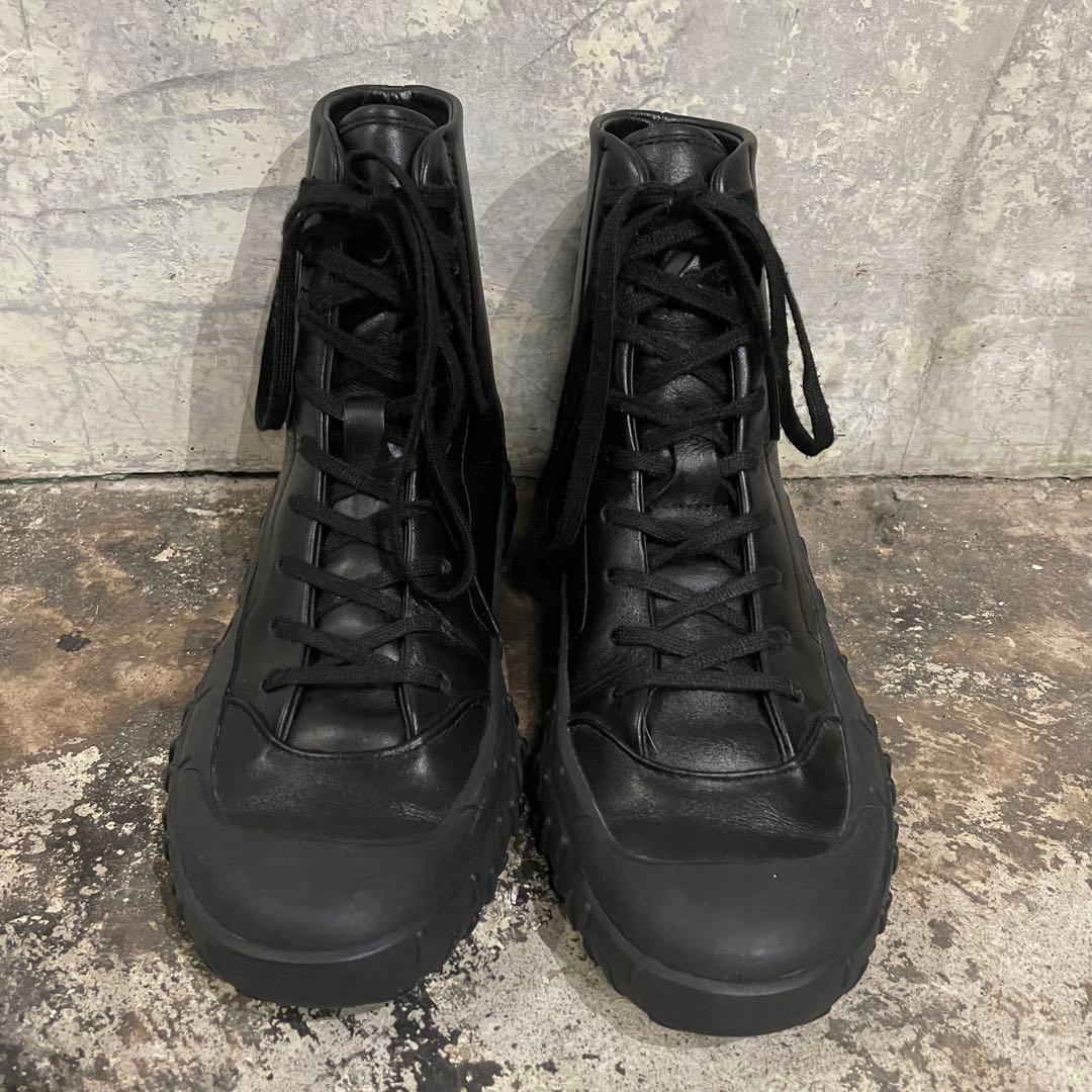 Y-3 ワイスリー レザーハイカットスニーカー ブラック 23.5cm 厚底