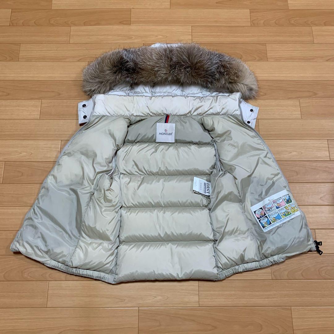 【超美品】モンクレール　 GALLINULE ファーベスト1 ベージュ5D119