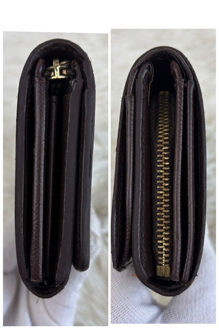 美品！ルイヴィトン ダミエ エベヌ　ポルトフォイユ トレゾール L字財布