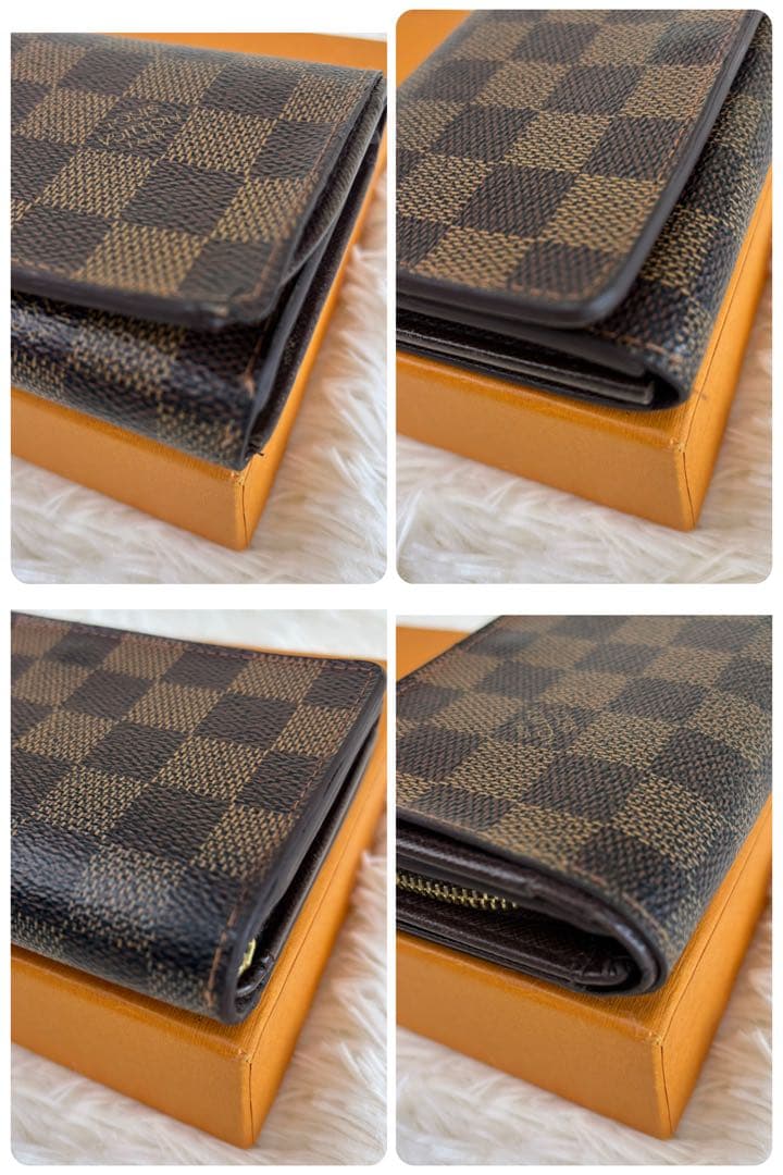 美品！ルイヴィトン ダミエ エベヌ　ポルトフォイユ トレゾール L字財布