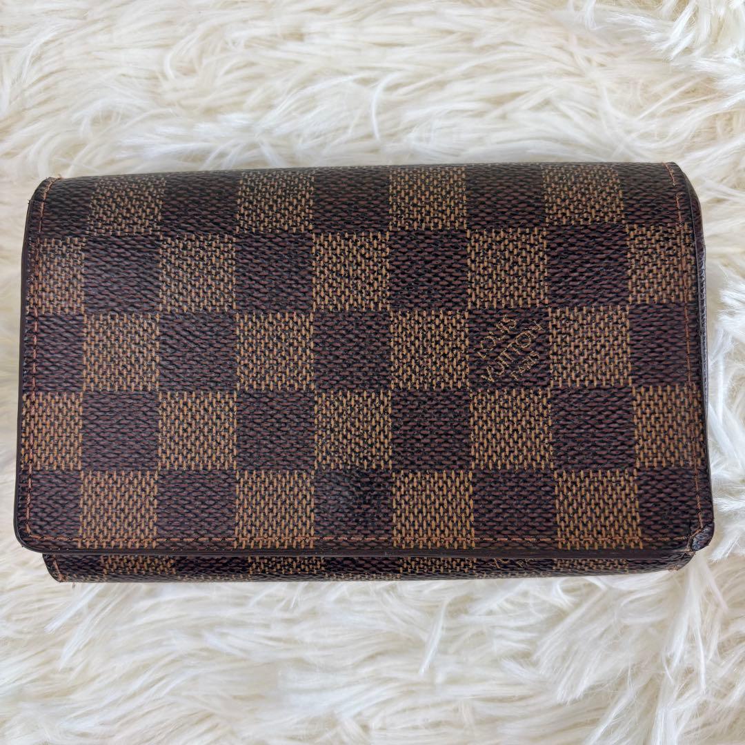 美品！ルイヴィトン ダミエ エベヌ　ポルトフォイユ トレゾール L字財布