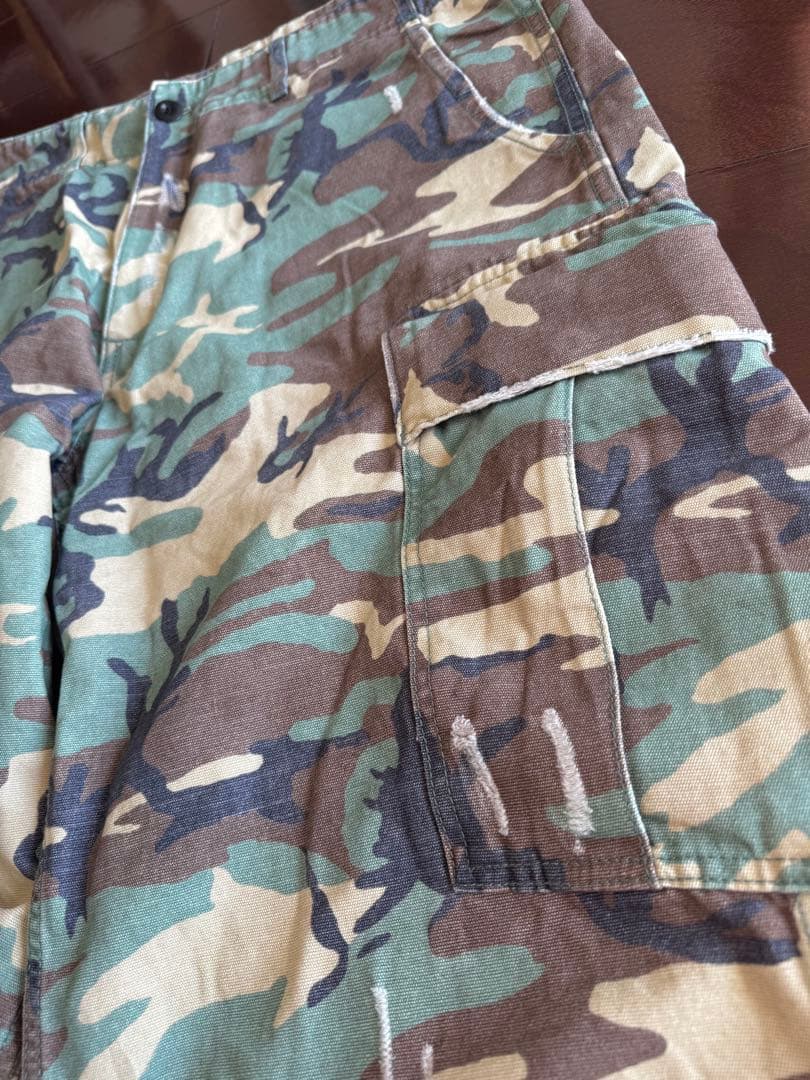 個人装備 ERL camo cargo pants S