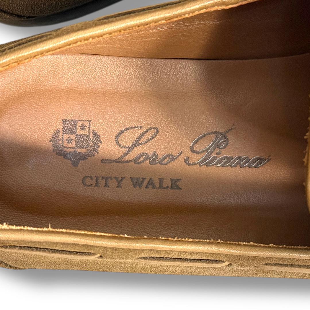 J7152 美品 ロロピアーナ CITYWALKスエードタッセルローファー 40
